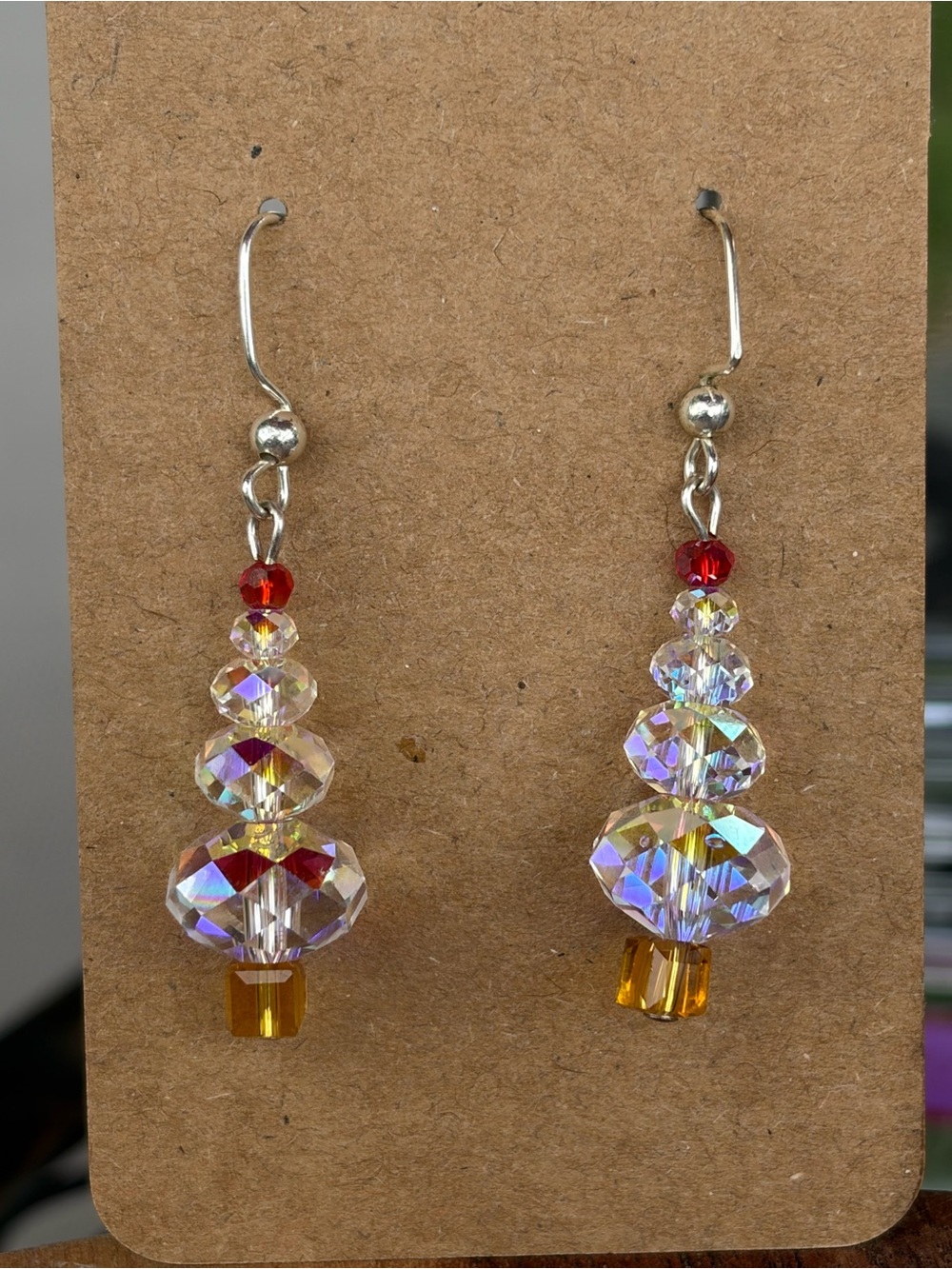 Handmade AB Crystal Holiday Dangles - Genuine Swarovski VIP Creation - Picture 4 of 4